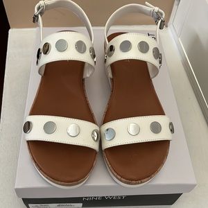 White Studded Sandals